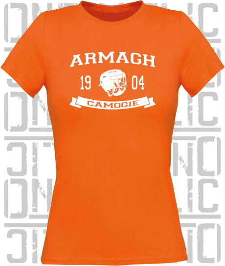 Camogie Helmet Design - Ladies Skinny-Fit T-Shirt - Armagh