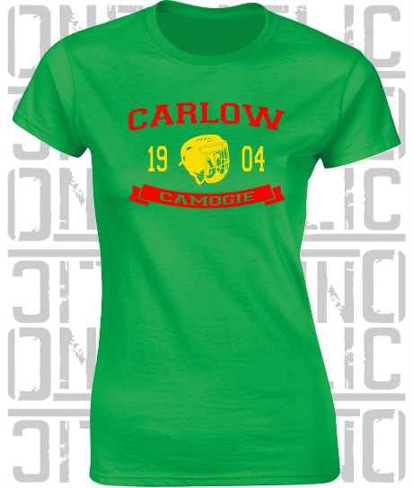 Camogie Helmet Design - Ladies Skinny-Fit T-Shirt - Carlow