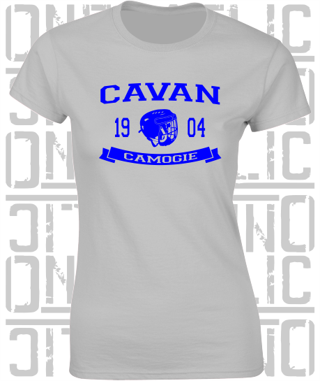 Camogie Helmet Design - Ladies Skinny-Fit T-Shirt - Cavan