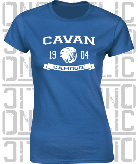 Camogie Helmet Design - Ladies Skinny-Fit T-Shirt - Cavan