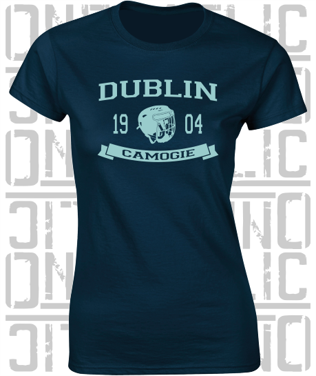 Camogie Helmet Design - Ladies Skinny-Fit T-Shirt - Dublin