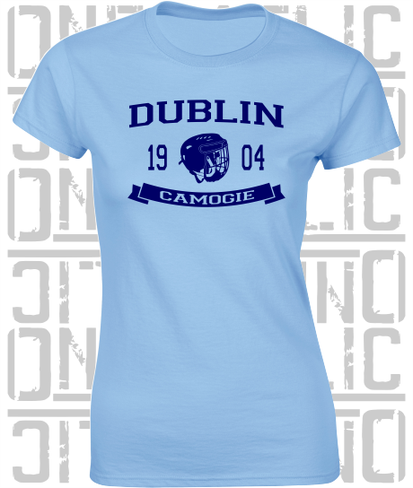 Camogie Helmet Design - Ladies Skinny-Fit T-Shirt - Dublin