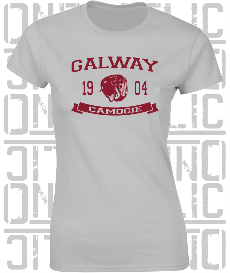 Camogie Helmet Design - Ladies Skinny-Fit T-Shirt - Galway
