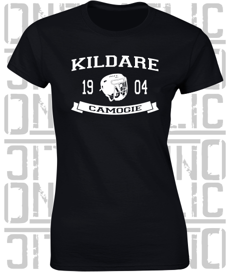 Camogie Helmet Design - Ladies Skinny-Fit T-Shirt - Kildare
