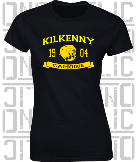 Camogie Helmet Design - Ladies Skinny-Fit T-Shirt - Kilkenny