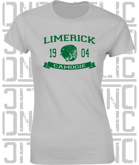 Camogie Helmet Design - Ladies Skinny-Fit T-Shirt - Limerick
