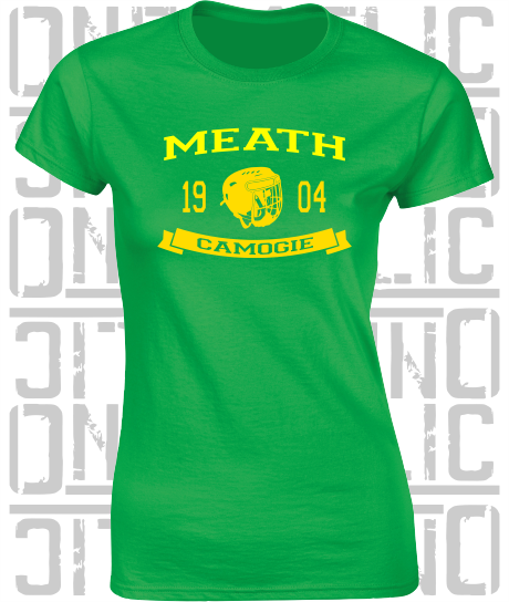 Camogie Helmet Design - Ladies Skinny-Fit T-Shirt - Meath