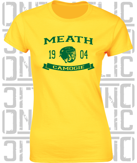 Camogie Helmet Design - Ladies Skinny-Fit T-Shirt - Meath