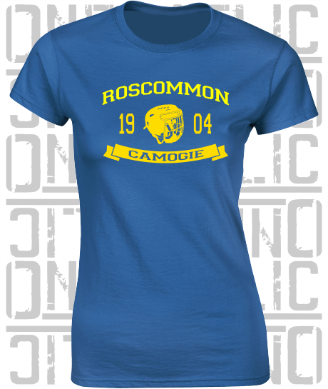 Camogie Helmet Design - Ladies Skinny-Fit T-Shirt - Roscommon
