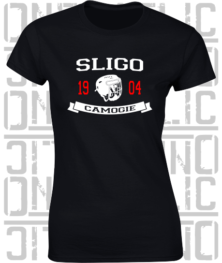 Camogie Helmet Design - Ladies Skinny-Fit T-Shirt - Sligo