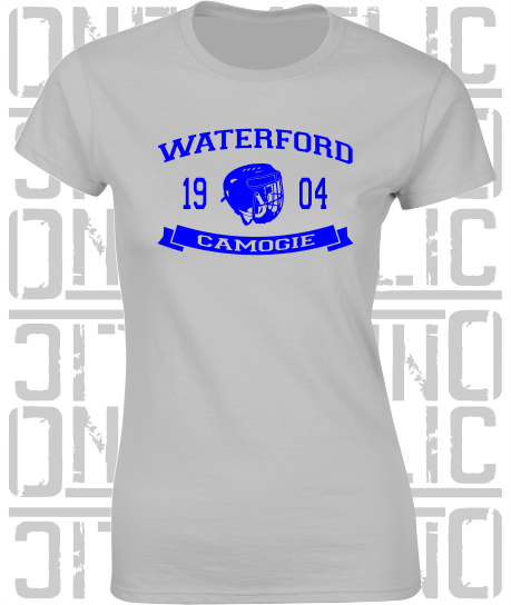 Camogie Helmet Design - Ladies Skinny-Fit T-Shirt - Waterford