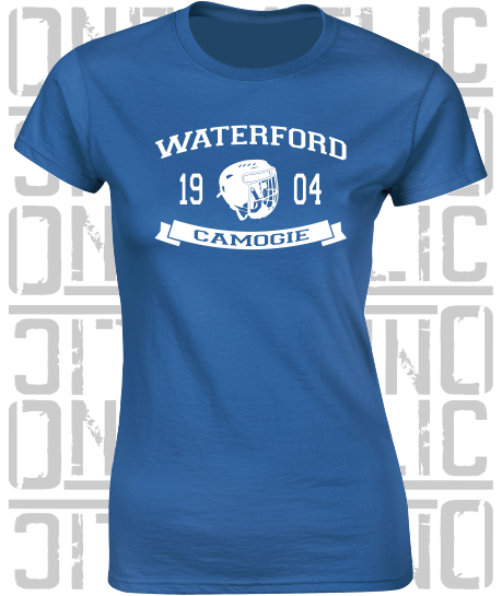 Camogie Helmet Design - Ladies Skinny-Fit T-Shirt - Waterford