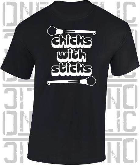 Chicks With Sticks, Camogie T-Shirt - Adult - Sligo