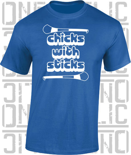 Chicks With Sticks, Camogie T-Shirt - Adult - Cavan