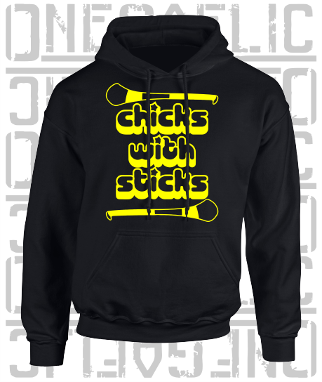 Chicks With Sticks, Camogie Hoodie - All Counties Available - Adult