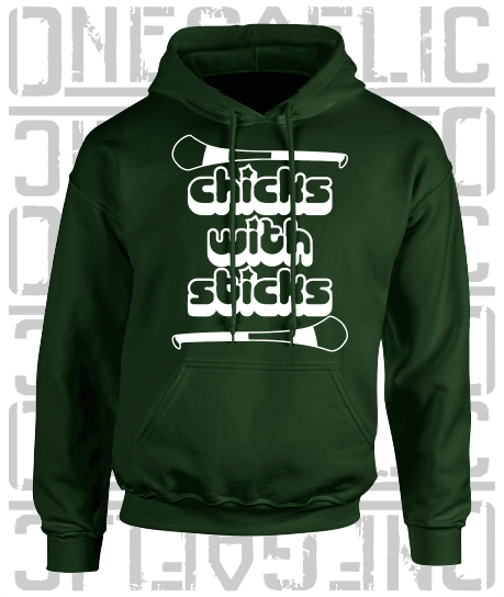 Chicks With Sticks, Camogie Hoodie - All Counties Available - Adult