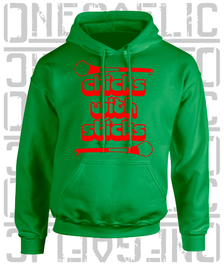 Chicks With Sticks, Camogie Hoodie - Adult - Mayo