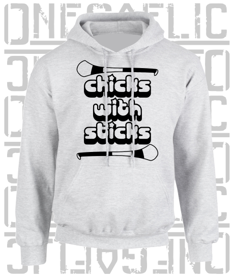 Chicks With Sticks, Camogie Hoodie - Adult - Kildare