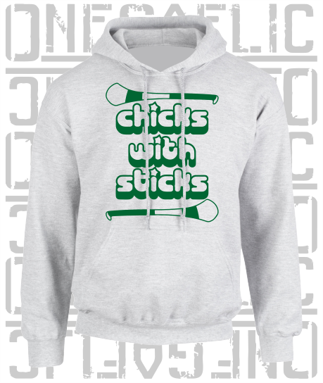 Chicks With Sticks, Camogie Hoodie - Adult - Fermanagh