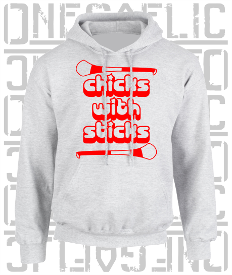 Chicks With Sticks, Camogie Hoodie - All Counties Available - Adult