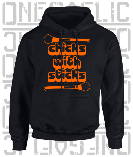 Chicks With Sticks, Camogie Hoodie - Adult - Armagh