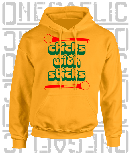 Chicks With Sticks, Camogie Hoodie - Adult - Carlow