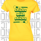 Chicks With Sticks, Camogie Ladies Skinny-Fit T-Shirt - Donegal