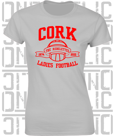 Ladies Gaelic Football T-Shirt - Ladies Skinny-Fit - All Counties Available