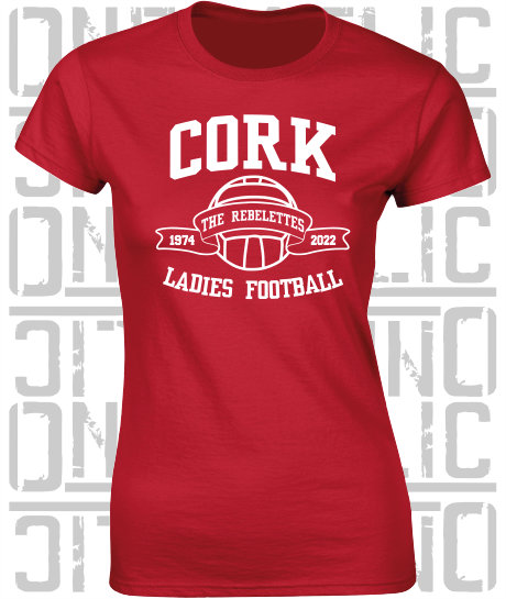 Ladies Gaelic Football T-Shirt - Ladies Skinny-Fit - All Counties Available