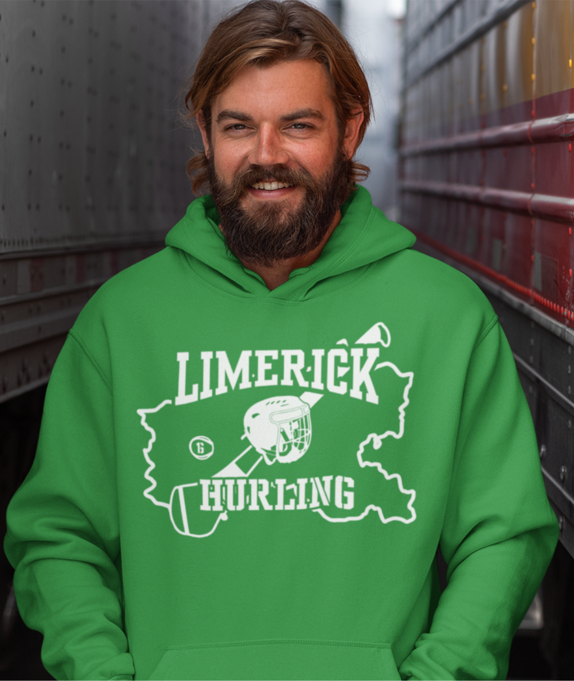 County Map Hurling Hoodie - Adult - All Counties Available