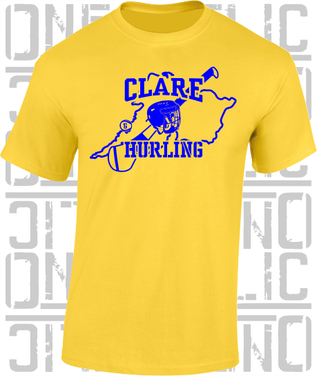 County Map Hurling T-Shirt Adult - All Counties Available