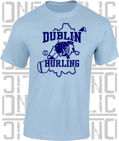 County Map Hurling T-Shirt Adult - All Counties Available