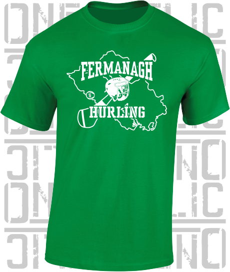 County Map Hurling T-Shirt Adult - All Counties Available