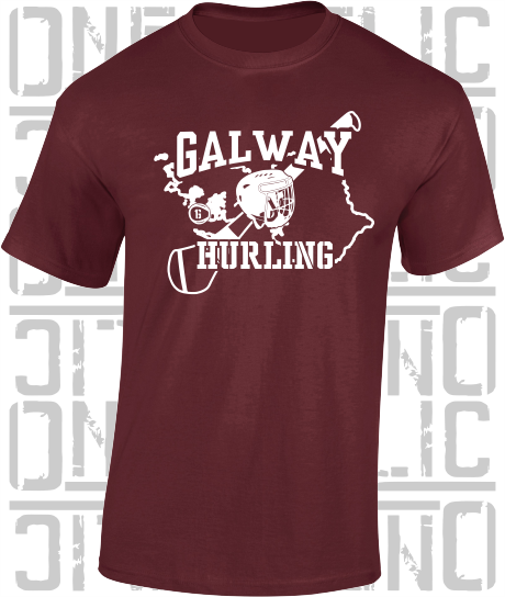 County Map Hurling T-Shirt Adult - All Counties Available