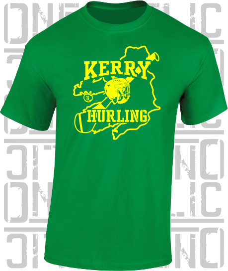 County Map Hurling T-Shirt Adult - All Counties Available