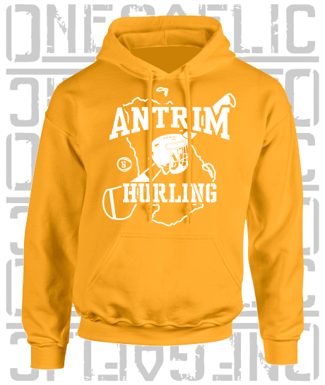 County Map Hurling Hoodie - Adult - All Counties Available