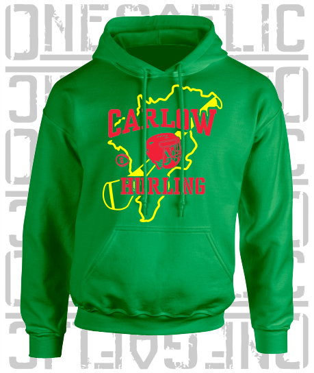 County Map Hurling Hoodie - Adult - All Counties Available