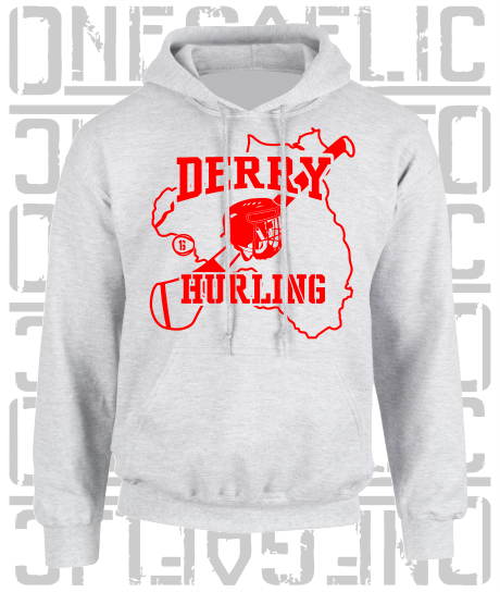 County Map Hurling Hoodie - Adult - All Counties Available