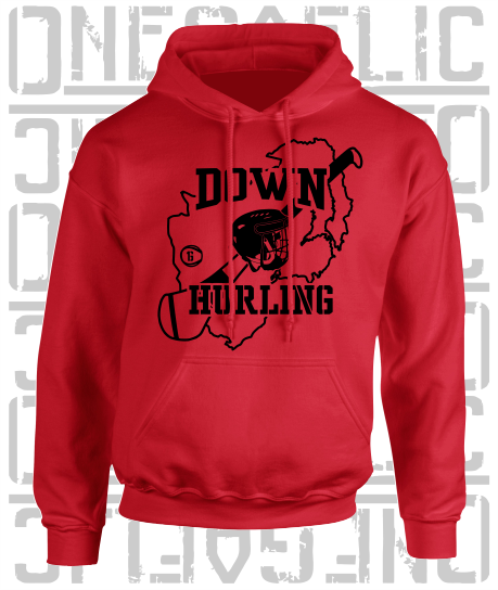 County Map Hurling Hoodie - Adult - Down