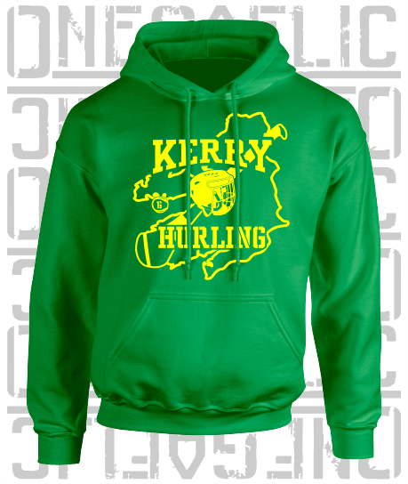 County Map Hurling Hoodie - Adult - All Counties Available