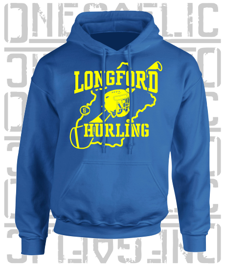 County Map Hurling Hoodie - Adult - All Counties Available