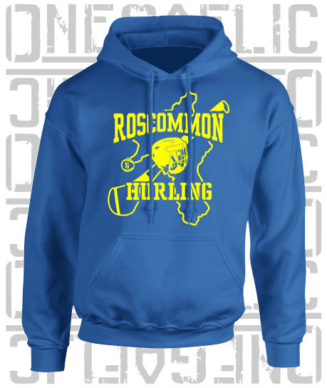 County Map Hurling Hoodie - Adult - All Counties Available