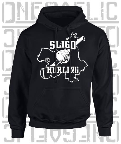 County Map Hurling Hoodie - Adult - All Counties Available