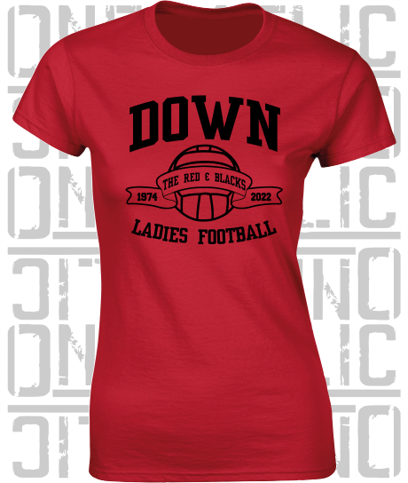 Ladies Football - Gaelic - Ladies Skinny-Fit T-Shirt - Down