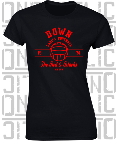 Ladies Gaelic Football LGF - Ladies Skinny-Fit T-Shirt - Down