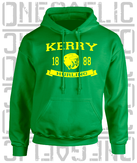 Hurling Helmet Design Hoodie - Adult - Kerry