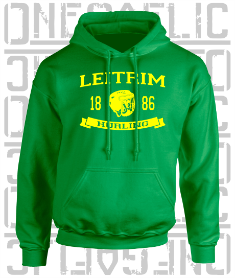 Hurling Helmet Design Hoodie - Adult - Leitrim