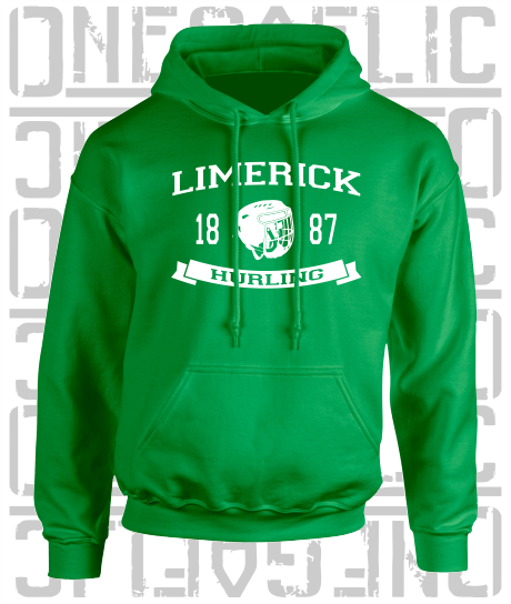 Hurling Helmet Design Hoodie - Adult - Limerick