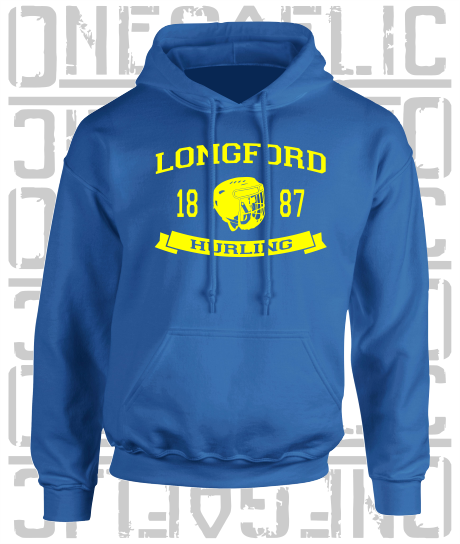 Hurling Helmet Design Hoodie - Adult - Longford