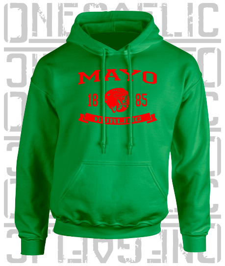 Hurling Helmet Design Hoodie - Adult - Mayo